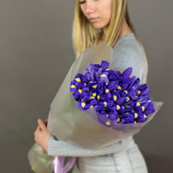 Букет из 21 синего ириса