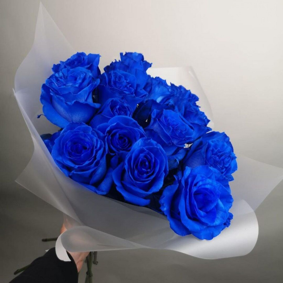 Букет из 15 синих роз